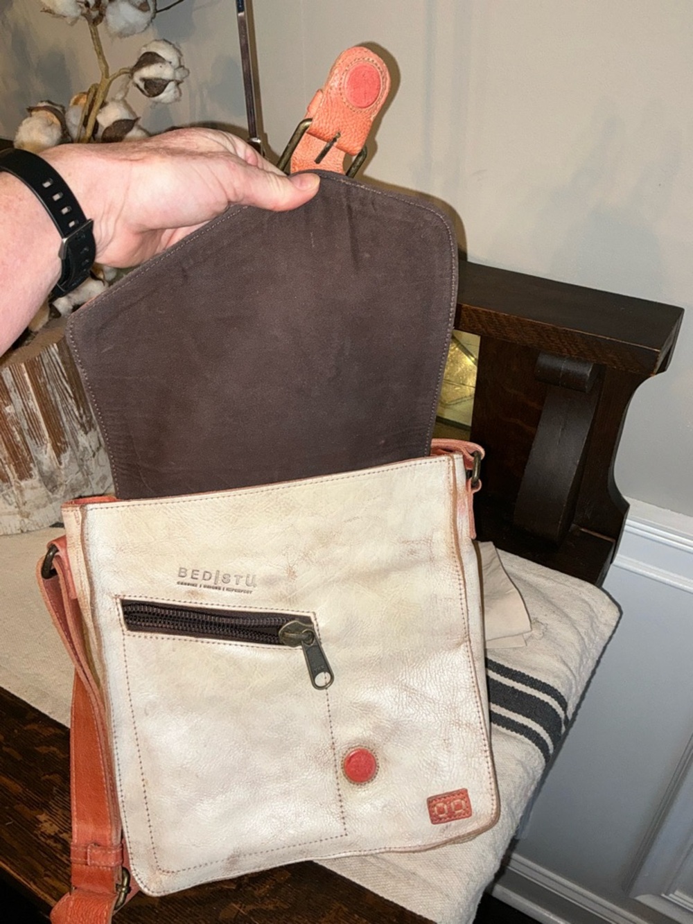 NWOT Bed Stu Leather Venice Beach Crossbody Bag Blush Pink Nectar Lux MSRP $240 - Picture 10 of 12